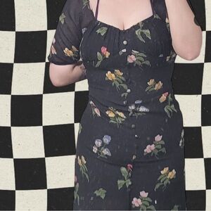 Floral Black Maxi Dress